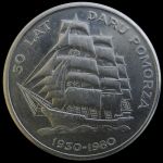 1980 - 50 years of the Dar Pomorza - 20 zł