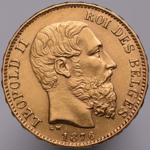 1876 ​​Belgie Leopold II - 20 franků