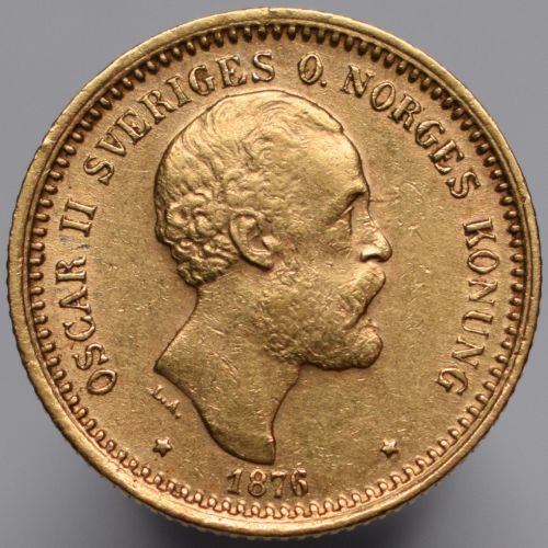 1876 Sweden Oscar II - 10 crowns