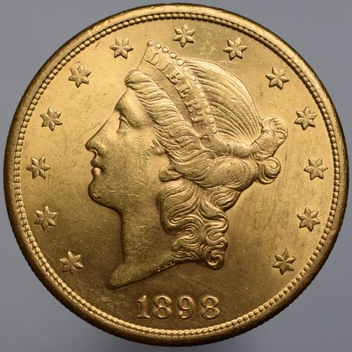 1898 S USA Liberty Head Double Eagle $20 - 20 dollars