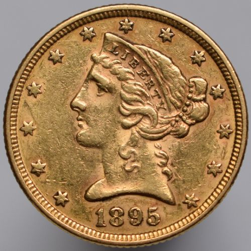 1895 USA Head - $5 - 5 dollars