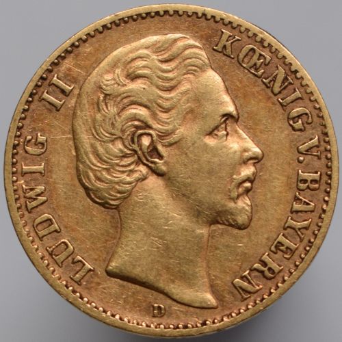1877 Germany Bavaria Otto - 10 marks