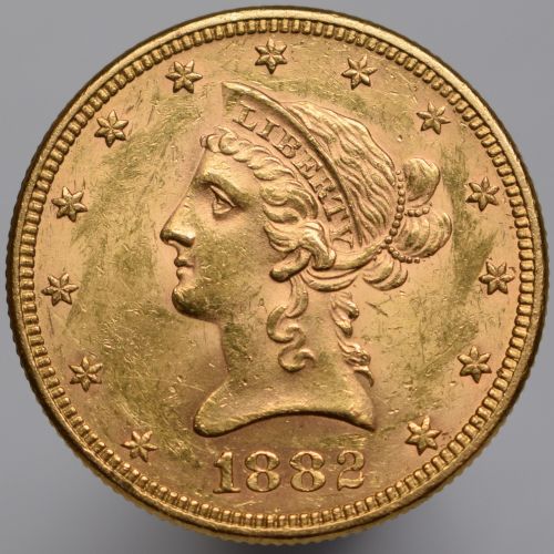 1882 USA Liberty Head Eagle $10 - 10 dollars