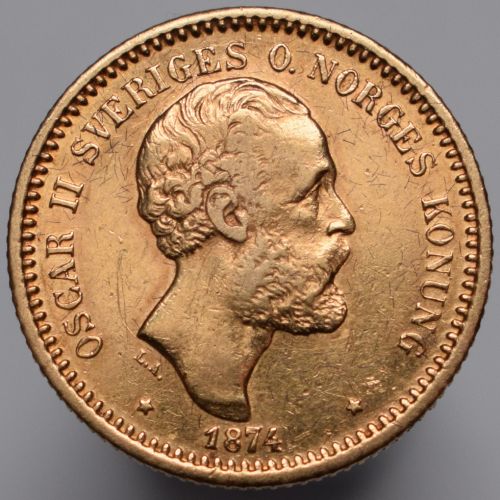 1874 Švédsko Oscar II - 10 korun